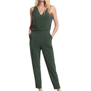 Athleta Sleeveless V-Neck ‘Brooklyn’ One Piece Jumpsuit in Vineyard Green Size 8